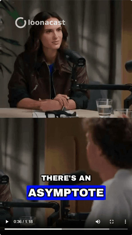 AI-generated podcast clip with animated captions